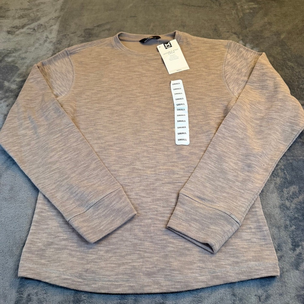 Member's Mark Double Knit Crew Sweatshirt Mens Small Brown Relaxed Fit Pullover